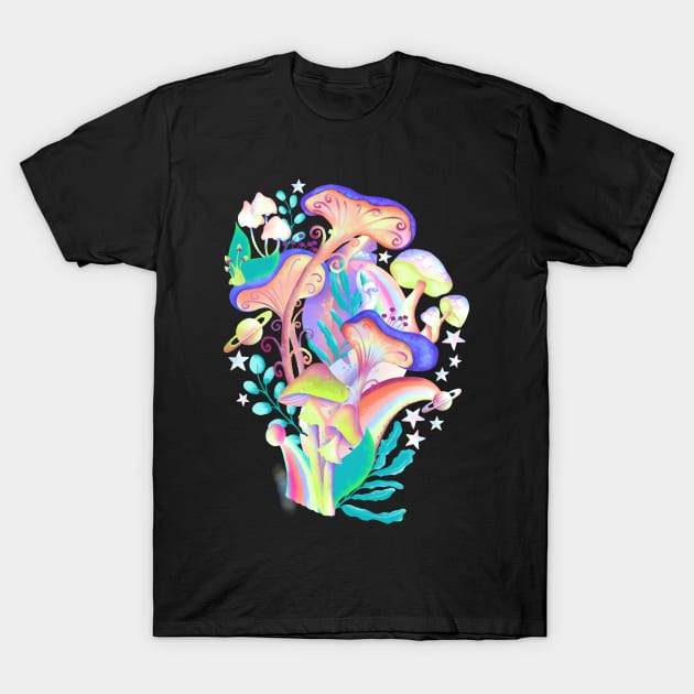 Everyone Know Magic Mushroom Galaxy Over The Next T-Shirt by Infinity Painting